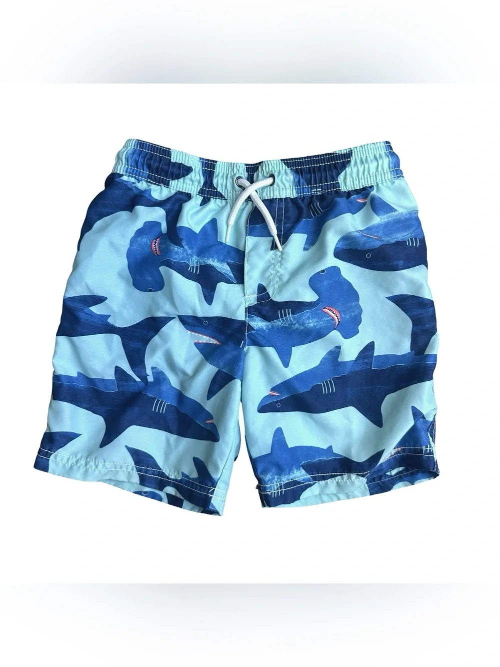 Carter's 5T Boys Blue Shark SPF 50+ lined swim trunks